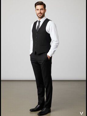 Unbranded Men’s Formal Vest NWOT Black 38L
